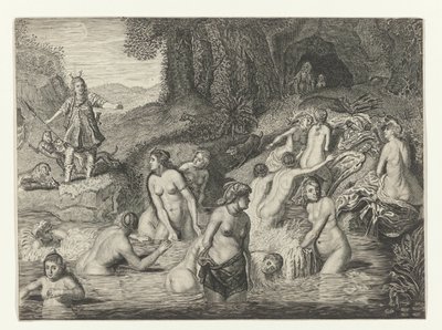 Diana förvandlar Actaeon till ett rådjur Metamorphoses of Ovid (serietitel) av Crispijn van de Passe (II)