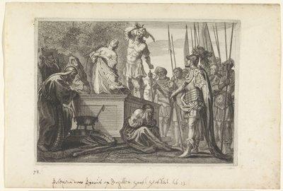 Erbjudande van Polyxena Metamorfosen van Ovidius (serietitel) av Crispijn van de Passe (II)