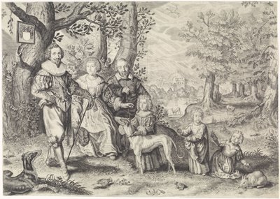 Porträtt av Guy Michel Lejay och hans familj av Crispijn van de Passe (II)