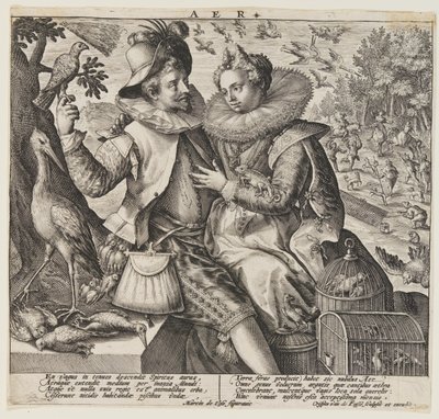 Aer (luft), från The Elements av Crispijn van de Passe I