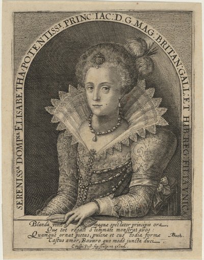 Elizabeth, prinsessa, hustru till kurfursten Fredrik V, kung av Böhmen av Crispijn van de Passe I