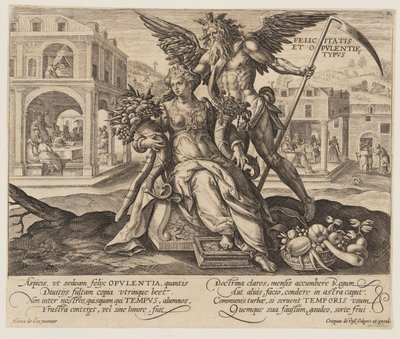 Felicitas et Opulentie Typus, från Tiden med dygder och laster av Crispijn van de Passe I