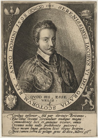 Jakob I som Skottlands kung av Crispijn van de Passe I