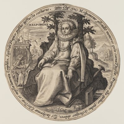 Melpomene, från Muserna av Crispijn van de Passe I