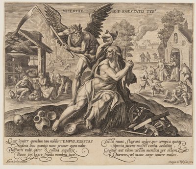 Miseriae est Egestatis Typus, från Tiden med dygder och laster av Crispijn van de Passe I