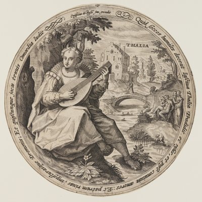 Terpsichore, från Muserna av Crispijn van de Passe I