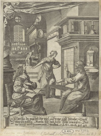 Kristus i Martas och Marias hus av Crispijn van den Queborn