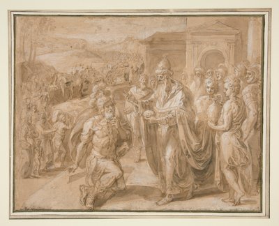 Abraham och Melkisedek av Crispin van den Broeck