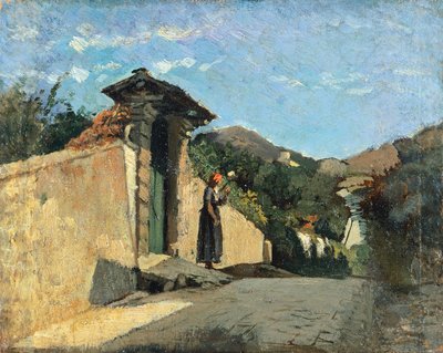 Studie av landskap, ca 1861, av Cristiano Banti (1824-1904), olja på duk ombord av Cristiano Banti