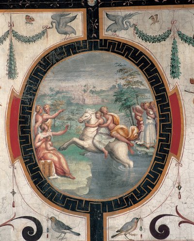 Cloelia passerar Tibern, mitten av 1500-talet. av Cristofano Gherardi