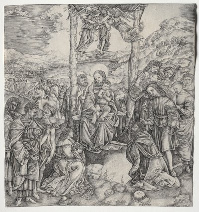 Tillbedjan av Magi av Cristofano Robetta