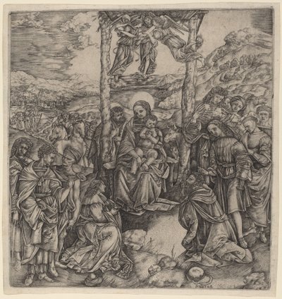 Tillbedjan av Magi av Cristofano Robetta