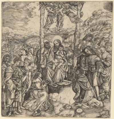 Tillbedjan av Magi av Cristofano Robetta