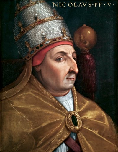Porträtt av påven Nicholas V av Cristofano dell Altissimo