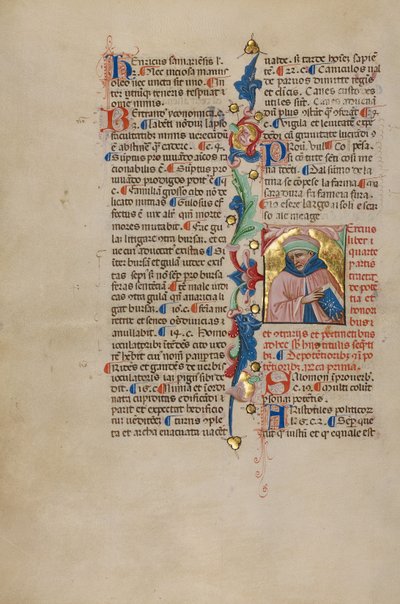 Initial T: Bystporträtt av en man av Cristoforo Cortese