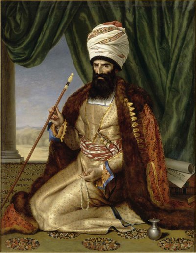 Porträtt av Asker Khan, Persiens ambassadör, i Paris 1808, 1809. av Césarine Henriette Davin Mirvault