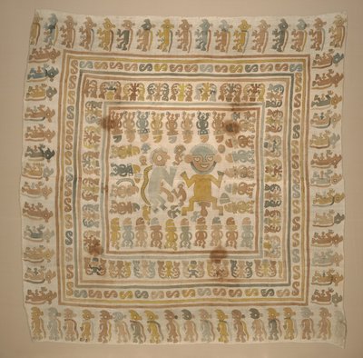 Panel från "fånge"-textilen, ca 1300-1470 (bomull & färgämnen) av Culture Chimu