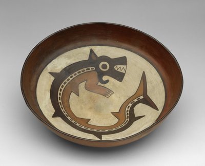 Skål med en späckhuggargud av Culture Nazca