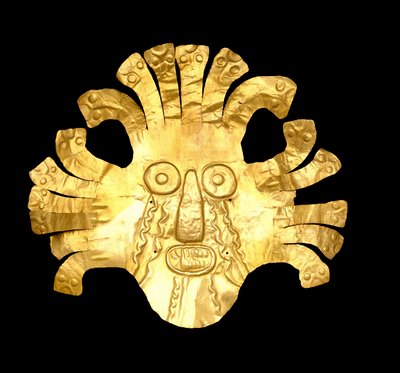 Huvudbonad prydnad, 400 f.Kr. - 600 e.Kr. (guld) av Culture Nazca