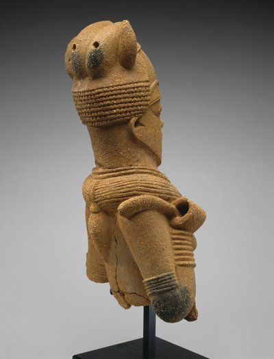 Huvud och överkropp av en kvinnlig figur, Jos Plateau-regionen, Nigeria, 500 BC-AD 200 (lergods) av Culture Nok