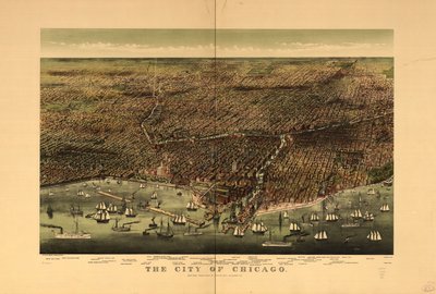Staden Chicago. av Currier and Ives