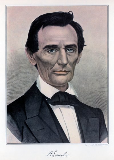 Abraham Lincoln, USA:s sextonde president, 1800-talet. av Currier and Ives