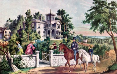 American Country Life, majmorgon, 1855. av Currier and Ives