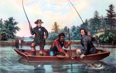Att fånga en öring, 1854. av Currier and Ives