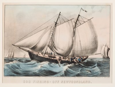 Torskfiske - utanför Newfoundland av Currier and Ives