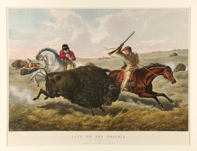 Livet på prärien: Buffeljakten av Currier and Ives