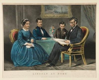 Lincoln hemma av Currier and Ives