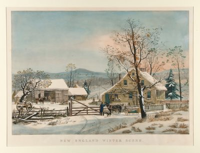 New England vinterscen av Currier and Ives