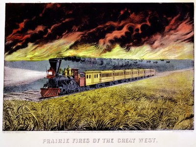 Prairie Fires of the Great West, USA, 1871 av Currier and Ives