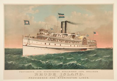 Providence och Stonington Steamship Co av Currier and Ives