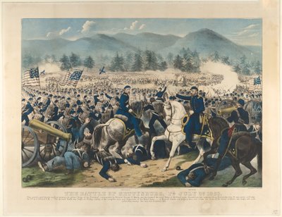 Slaget vid Gettysburg, Pa., 3 juli 1863, 1863. av Currier and Ives