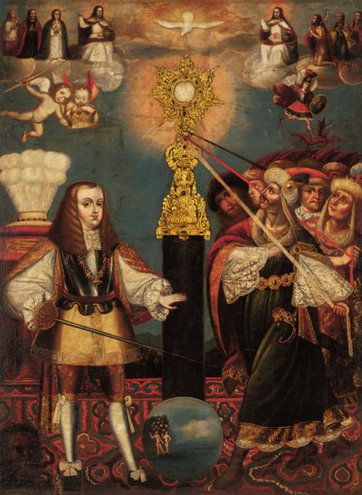Karl II i nattvardens försvar, sent 1600-tal av Cuzco School