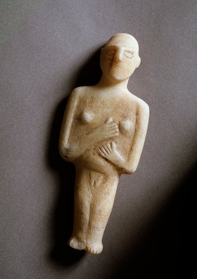 Kvindelig idol, skematisk figur, hvid marmor, 3200-2000 f.Kr. av Cycladic Cycladic