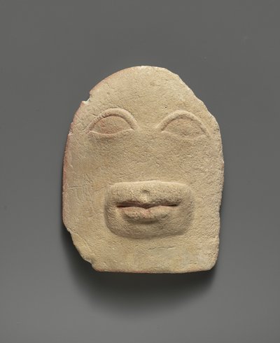 Limestone votive relief av ögon och en mun (kalksten) av Cypriot School