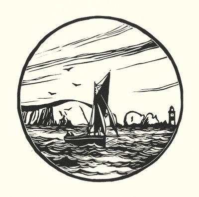 Fiskebåtar och pråmar: Itchen Ferry Boat (träsnitt) av Cyril A. Wilkinson