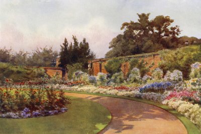 En årlig gräns, prinsessan Charlottes trädgård, Claremont (färg litho) av Cyril Ward