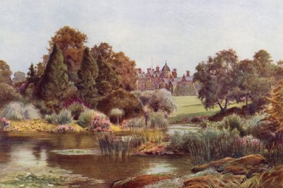 The Lake in the West Garden, Sandringham (färg litho) av Cyril Ward
