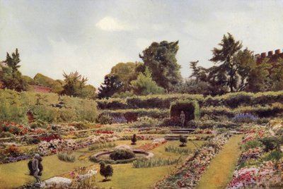The Old Pond Garden, Hampton Court (litho i färg) av Cyril Ward