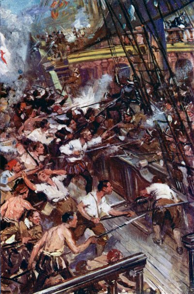 Illustration till Westward Ho! av Cyrus Cuneo