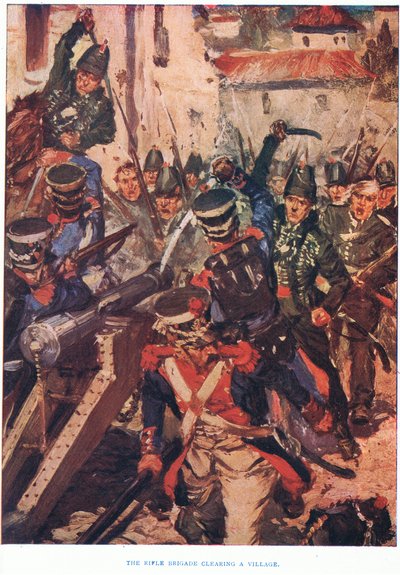 Rifle Brigade rensar en by, 1915 av Cyrus Cuneo