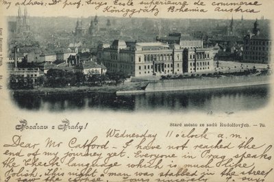 Vykort som visar en allmän bild av Prag av Czech Photographer