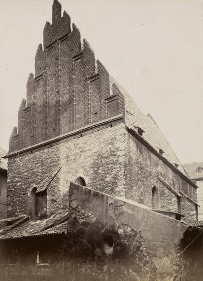 Den gamla nya synagogan, ca 1875 av Czech Photographer Czech Photographer