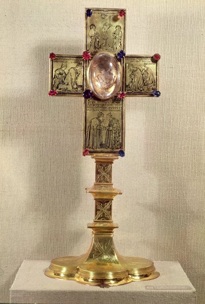 Relikviekors av påven Urban V (1310-70) 1368-78 (guld, kristall och ädelstenar) av Czech School
