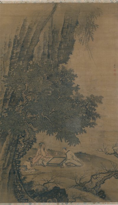 Landskap med daoistiska odödliga som spelar Weiqi av Dai Jin
