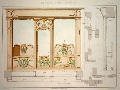 Design för en butiksfront, illustration från 