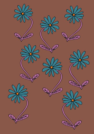 Tusenskönor upprepar brun bakgrund (digital) av Daisy de Villeneuve